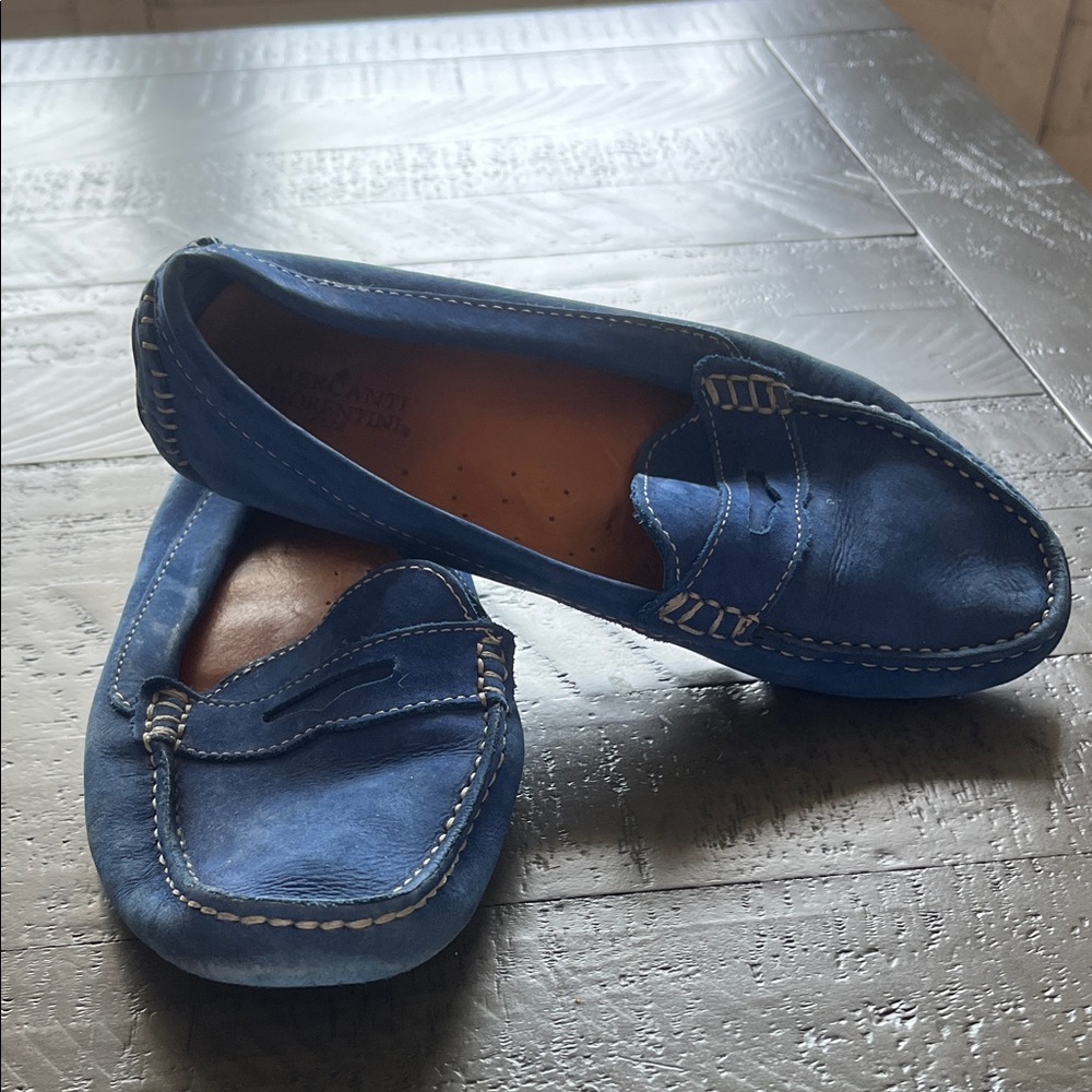 Women’s Blue Suede Driving Loafers
